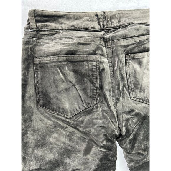 Paige Womens Verdugo Ankle Metallic Coated Skinny Jeans Size 26 Olive Green - Picture 10 of 12